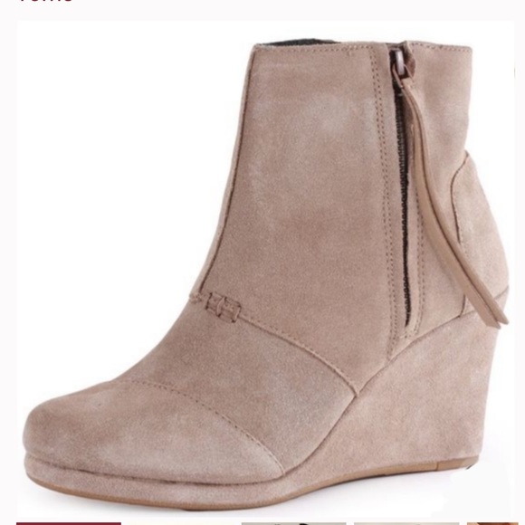 toms desert wedge bootie